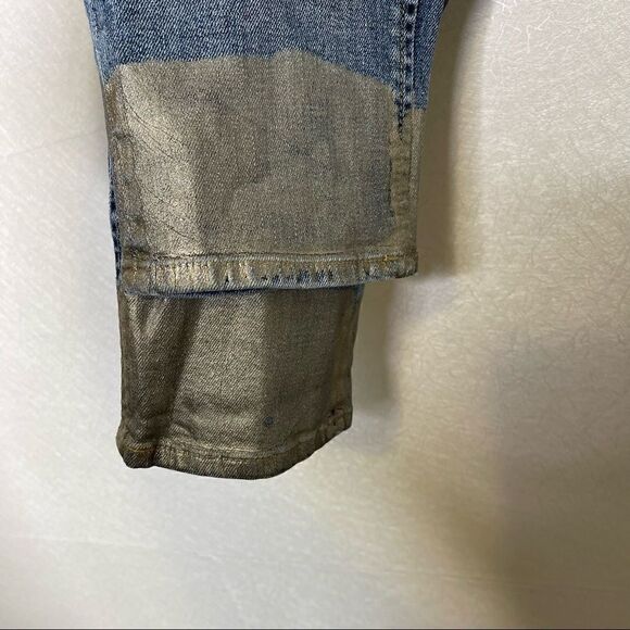 Rag & bone High Waist Metallic Dipped Birbury Cigarette Jeans 26 - Picture 3 of 7